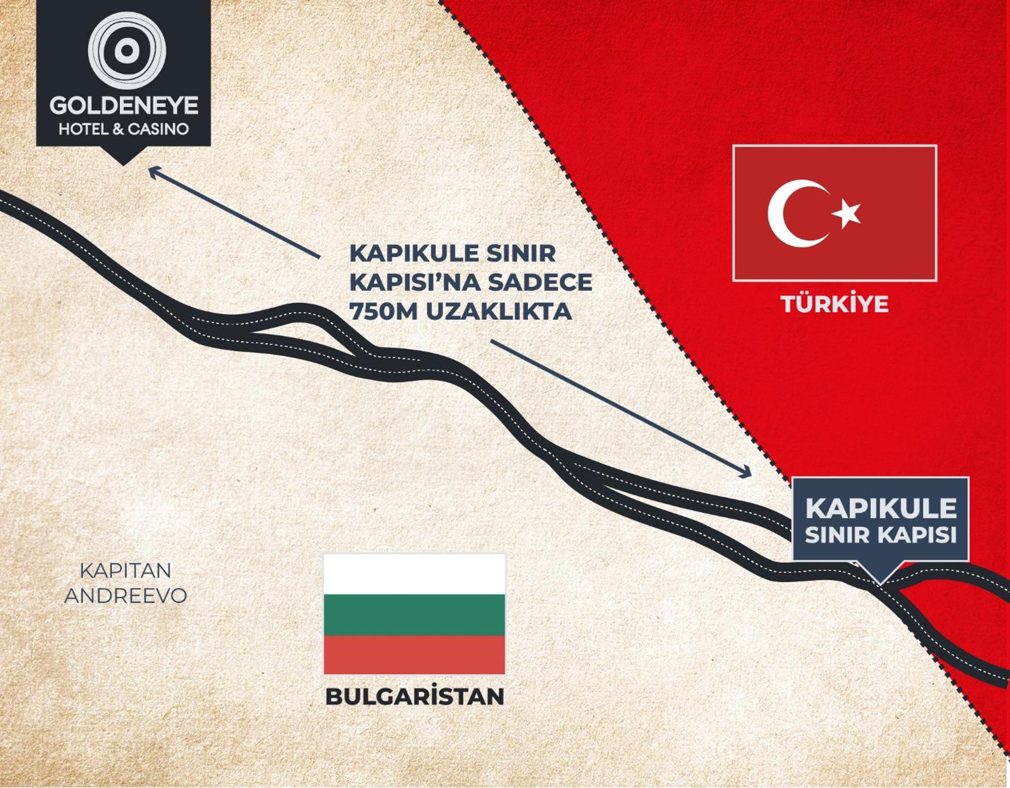 Goldeneye Hotel & Casino Svilengrad Exteriör bild Map of the border